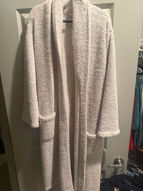 Barefoot Dreams Women's Plush Long Robe Jacket - Cream